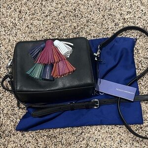 Rebecca Minkoff Black Crossbody Bag with Colorful Tassels
